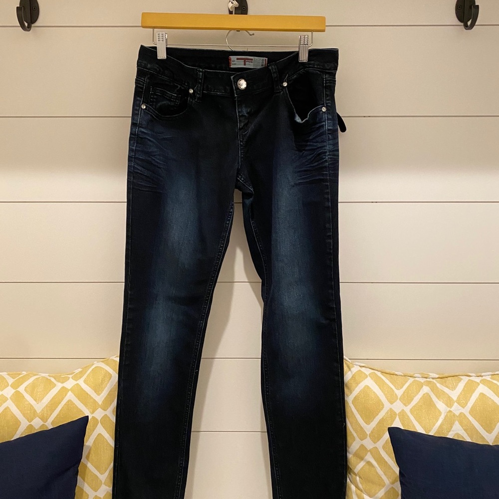 T Five jeans size 9 with rhinestones for accents.